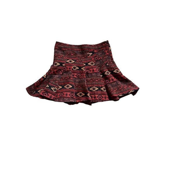 BCBGENERATION Orange Yellow Patterned Skirt - Picture 2 of 6